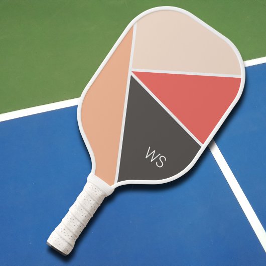 Professionele Moderne Roze Initialen Monogram Pickleball Paddle