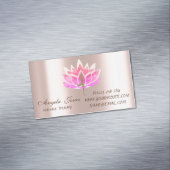 Professionele Moderne Roze Lotus Bloem Yoga Meisje Magnetisch Visitekaartje (Voorbeeld)