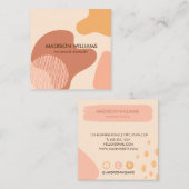 Professionele moderne, roze, roze, gele vormen vierkante visitekaartje (Voorkant / Achterkant)