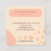 Professionele moderne, roze, roze, gele vormen vierkante visitekaartje (Achterkant)