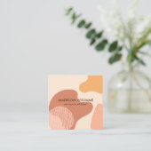 Professionele moderne, roze, roze, gele vormen vierkante visitekaartje (Staand voorkant)