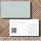 Professionele moderne Sage Green Minimalistische Q Visitekaartje