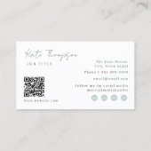 Professionele moderne Sage Green Minimalistische Q Visitekaartje (Achterkant)