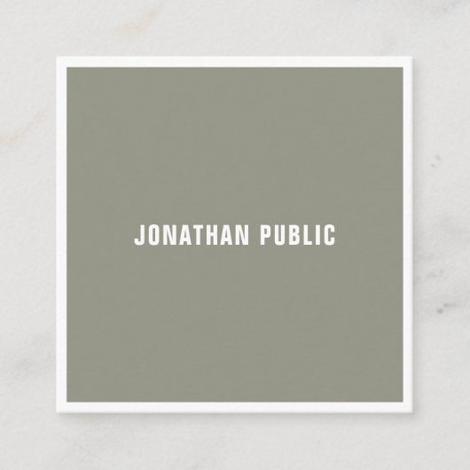 Professionele Moderne Schone Sjabloon Elegante Lux Vierkante Visitekaartje (Voorkant)