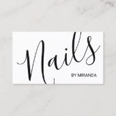 Professionele Moderne Script Nagelsalon Visitekaartje (Voorkant)