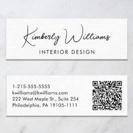 Professionele moderne Script QR-code Mini Visitekaartje