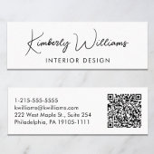 Professionele moderne Script QR-code Mini Visitekaartje