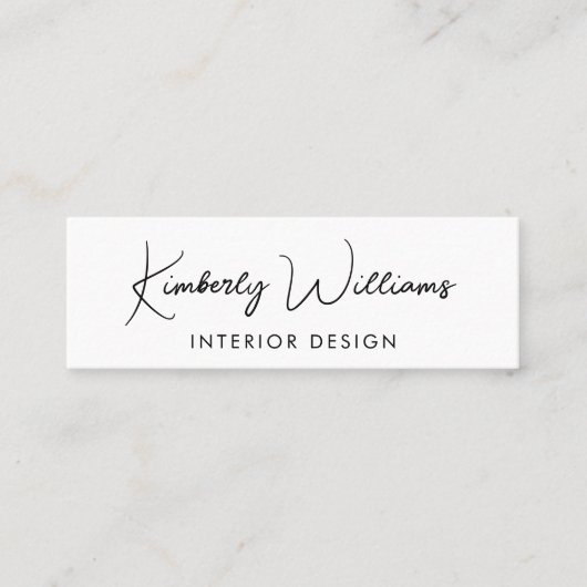 Professionele moderne Script QR-code Mini Visitekaartje (Voorkant)