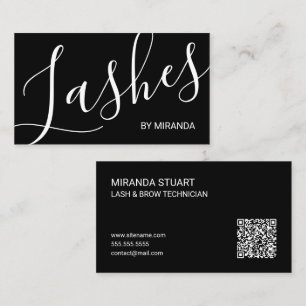 Professionele Moderne Script Wimpers & Wenkbrauwte Visitekaartje