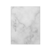 Professionele moderne script witte marmer notitieblok (Linkerzijde)