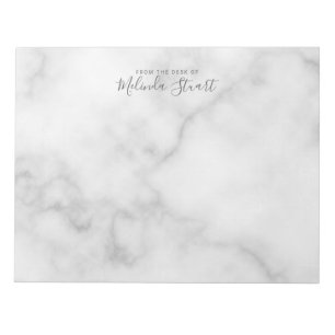 Professionele moderne script witte marmer notitieblok