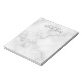 Professionele moderne script witte marmer notitieblok (Linkerzijde)