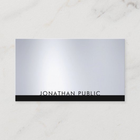 Professionele, moderne, Silver Elegant Sjabloon Visitekaartje (Voorkant)