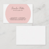Professionele moderne Sjabloon elegant Blush Pink Visitekaartje (Voorkant / Achterkant)