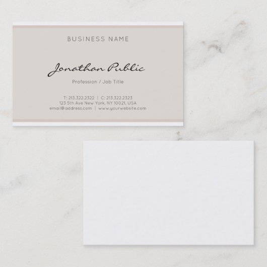 Professionele, moderne, slimme legante, minimalist visitekaartje (Voorkant / Achterkant)