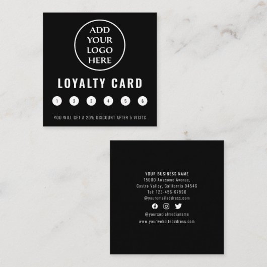 Professionele, moderne sociale media Business Logo Klantenkaartje (Voorkant / Achterkant)