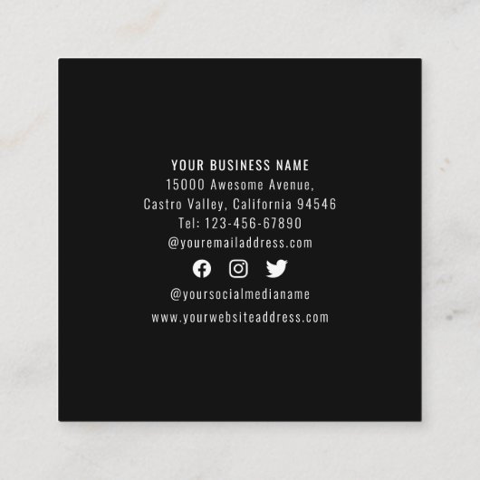 Professionele, moderne sociale media Business Logo Klantenkaartje (Achterkant)