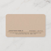 Professionele Moderne Stijlvolle Bruine Parel Luxe Visitekaartje (Achterkant)