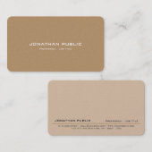 Professionele Moderne Stijlvolle Bruine Parel Luxe Visitekaartje (Voorkant / Achterkant)