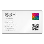 Professionele Moderne Stijlvolle Eenvoudige Logo Q Magnetisch Visitekaartje (Voorkant)