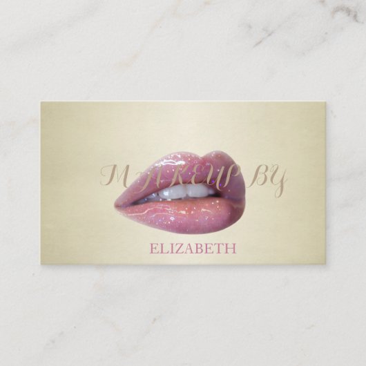 Professionele Moderne Stijlvolle Glitterende Lippe Visitekaartje (Voorkant)