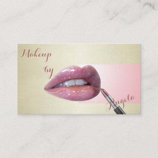 Professionele Moderne Stijlvolle Glitterende Lippe Visitekaartje (Voorkant)