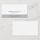 Professionele Moderne Stijlvolle Grijze Eenvoudige Visitekaartje (Voorkant / Achterkant)