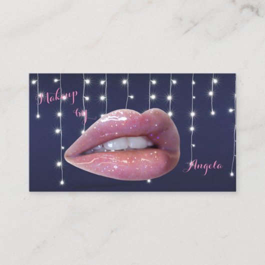 Professionele Moderne Stijlvolle - Lippen, Make-up Visitekaartje (Voorkant)