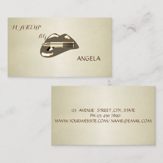 Professionele moderne stijlvolle lips-lipstick visitekaartje (Voorkant / Achterkant)