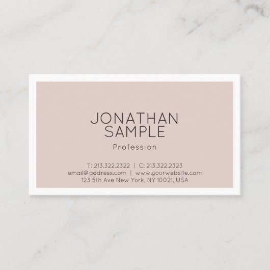 Professionele Moderne Stijlvolle Minimalistische D Visitekaartje (Voorkant)