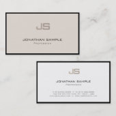 Professionele Moderne Stijlvolle Monogram Duidelij Visitekaartje (Voorkant / Achterkant)