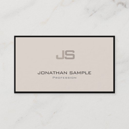 Professionele Moderne Stijlvolle Monogram Duidelij Visitekaartje (Voorkant)