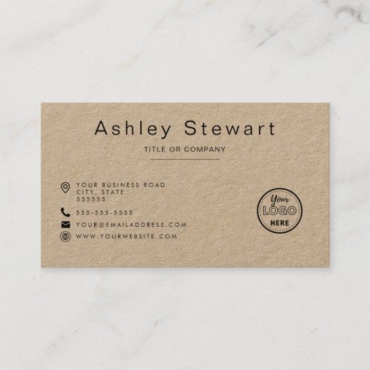 Professionele, moderne, stijlvolle, stijlvolle Log Visitekaartje (Voorkant)