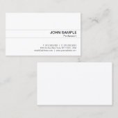 Professionele moderne stijlvolle strakke witte vla visitekaartje (Voorkant / Achterkant)