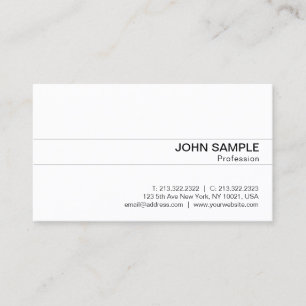 Professionele moderne stijlvolle strakke witte vla visitekaartje