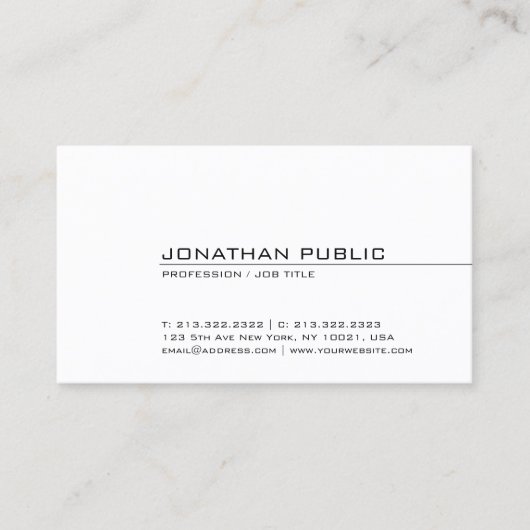 Professionele, moderne, stijlvolle vormgeving met visitekaartje (Voorkant)