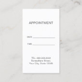 Professionele moderne tandheelkundige benoeming afsprakenkaartje (Achterkant)
