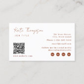 Professionele moderne terracotta minimalistische Q Visitekaartje (Achterkant)