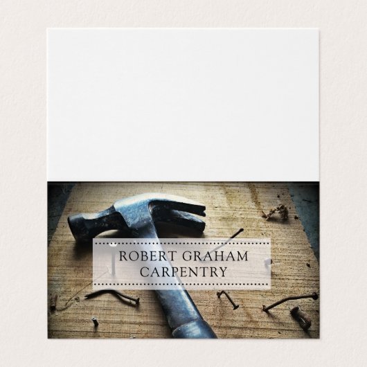 Professionele moderne timmerman visitekaartje (Buitenkant ongevouwen)