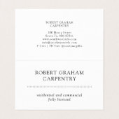 Professionele moderne timmerman visitekaartje (Binnenkant ongevouwen)