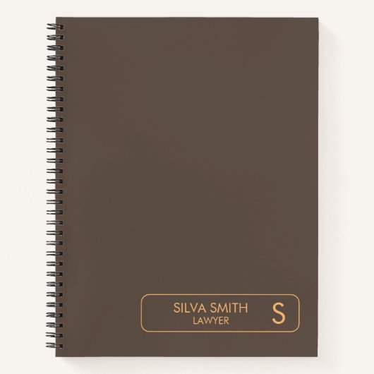 Professionele Moderne Trendy Monogram Eerste Lette Notitieboek (Voorkant)