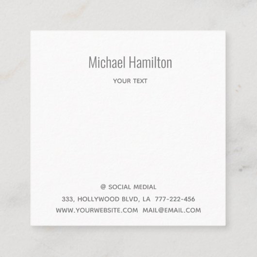 Professionele moderne vastgoedbouw logo vierkante visitekaartje (Achterkant)