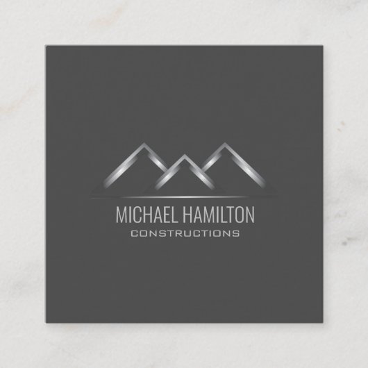 Professionele moderne vastgoedbouw logo vierkante visitekaartje (Voorkant)