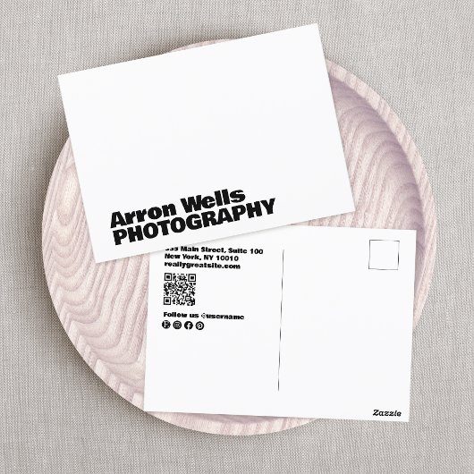 Professionele moderne vet typografie QR-code Briefkaart