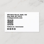 Professionele moderne vet typografie QR-code Visitekaartje (Achterkant)