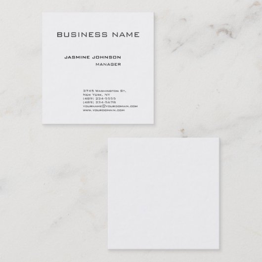 Professionele moderne vlakke minimalistische vierk vierkante visitekaartje (Voorkant / Achterkant)