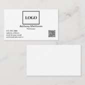 Professionele Moderne Voeg Logo en QR-code toe Visitekaartje (Voorkant / Achterkant)