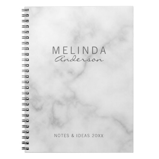 Professionele moderne witte marmer notitieboek (Voorkant)