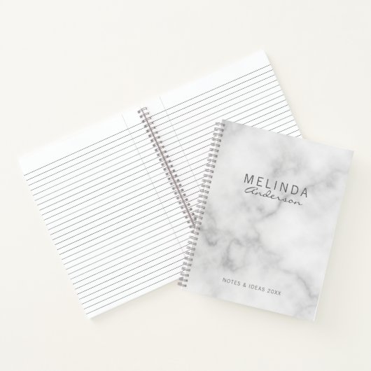 Professionele moderne witte marmer notitieboek (Binnen)