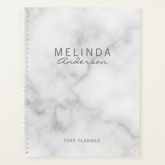 Professionele moderne witte marmer planner (Voorkant)
